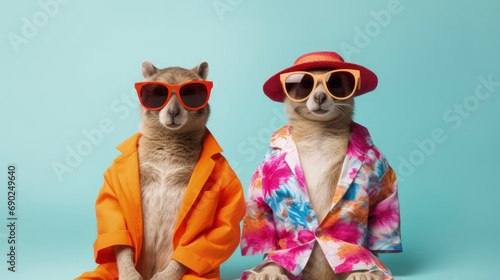 Beach Breeze Buddies: Animals in Beach Fashion for Sunny Advertisements © The_AI_Revolution