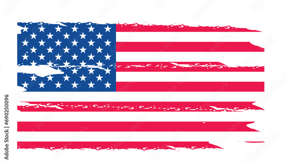 Grunge US Flag brush stroke effect or United States of America flag with watercolor paint brush strokes texture design red and blue color. grunge texture design USA Flag. vector illustration. Grunge US Flag brush stroke effect or United States of America flag with watercolor paint brush strokes texture design red and blue color. grunge texture design USA Flag. vector illustration.