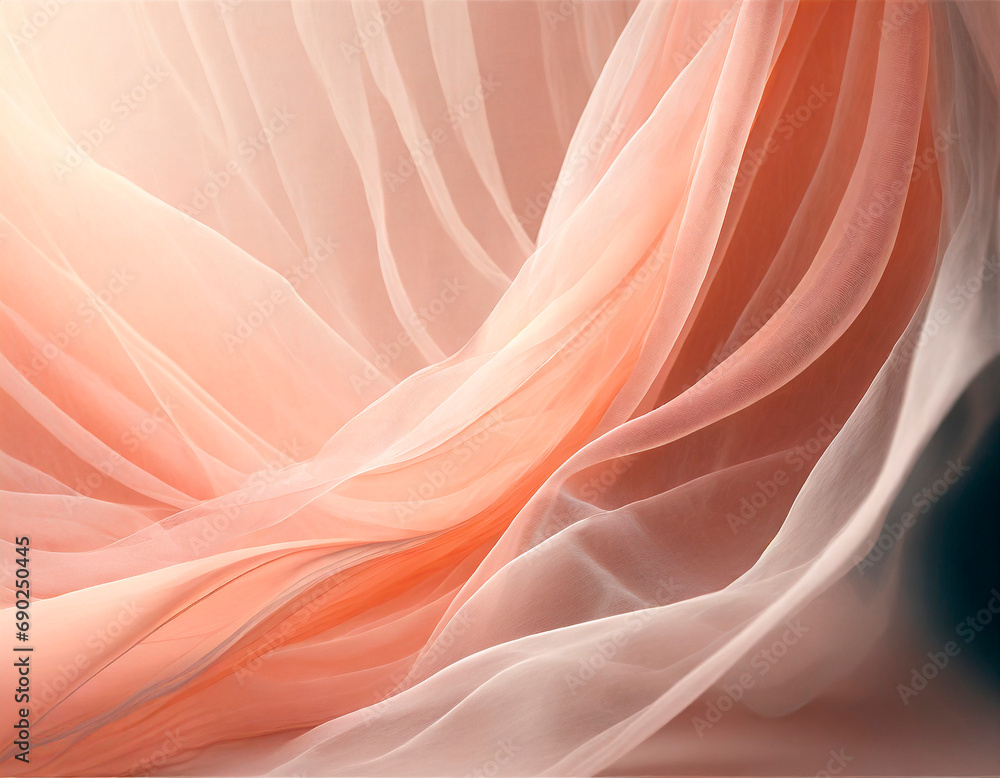 Color of the year 2024: Peach fuzz, a delicate and soft peach shade. For use in fashion, graphic design and multimedia design. A hue that echoes our innate desire for closeness and connection. - obrazy, fototapety, plakaty 