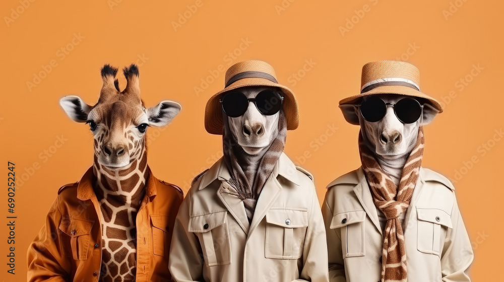 Safari Style Safari: Animals in Safari Fashion for Adventurous Advertisements
