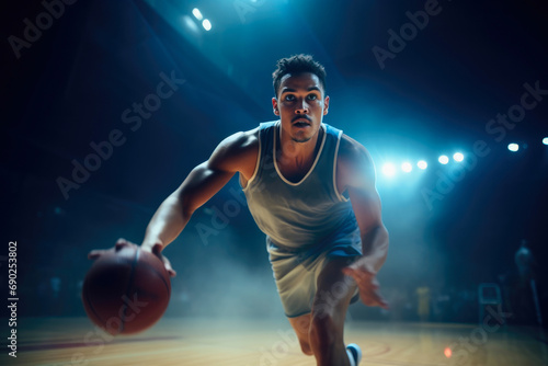 Professional Basketball Player Dribbling Action © Andrii 