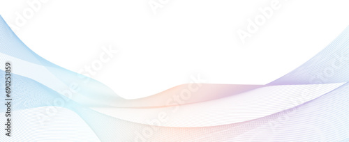 Abstract wave rainbow, holographic color gradient line pattern on white background. Contemporary vector design for elegant business card, brochure, flyer, banners, cover book photo