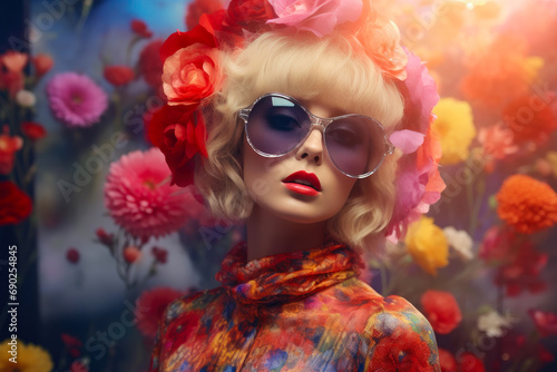 Radiant Blossoms: 80s Fashion Bloom