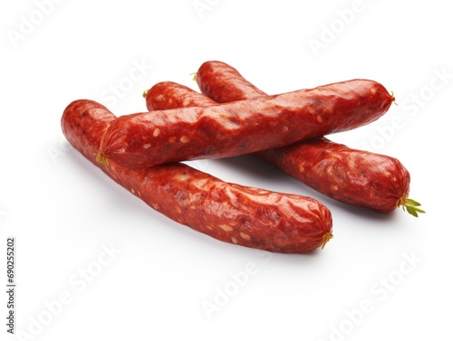 Chorizo sausage isolated on white background