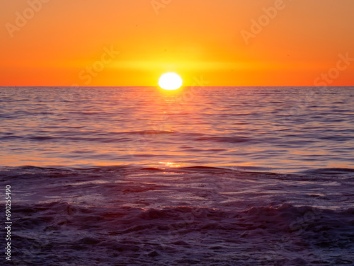 Beautiful Sunset Over the Pacific Ocean, Scenic Beach in California 13