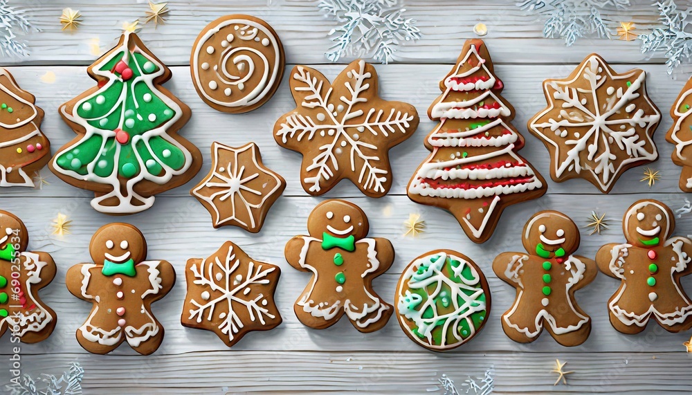 gingerbread cookies on the table. Christmas sweets. gingerbread cookies on the table. Christmas sweets.
