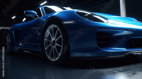 Blue car on black background sport car wallpaper  © adel