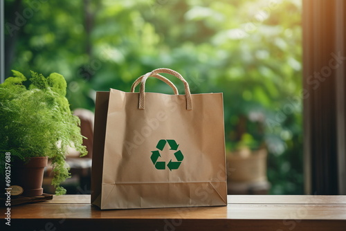 Sustainable Shopping Recycling bags - Ai generated - Generative Ai	
