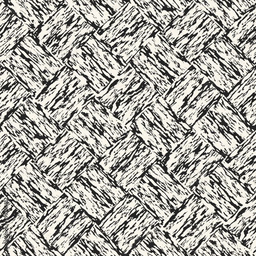 Monochrome Wood Grain Textured Subtle Checked Pattern 