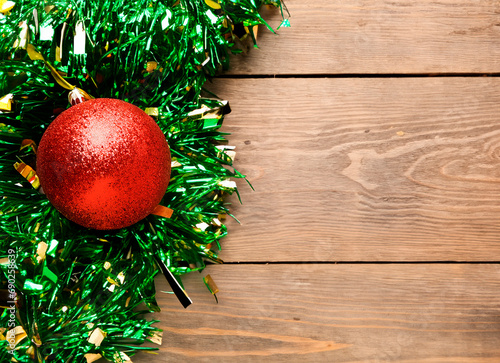 christmas decoration on wooden background