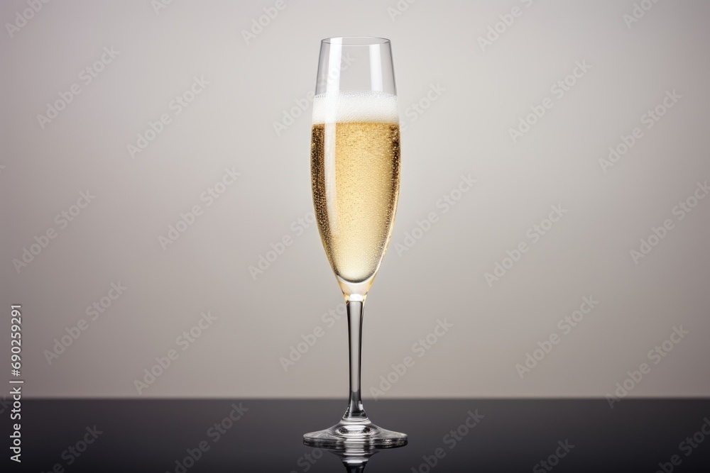 A glass of champagne sitting on a table. Perfect for celebrations and special occasions A glass of champagne sitting on a table. Perfect for celebrations and special occasions
