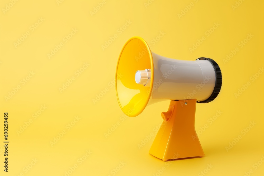 megaphone on a yellow background