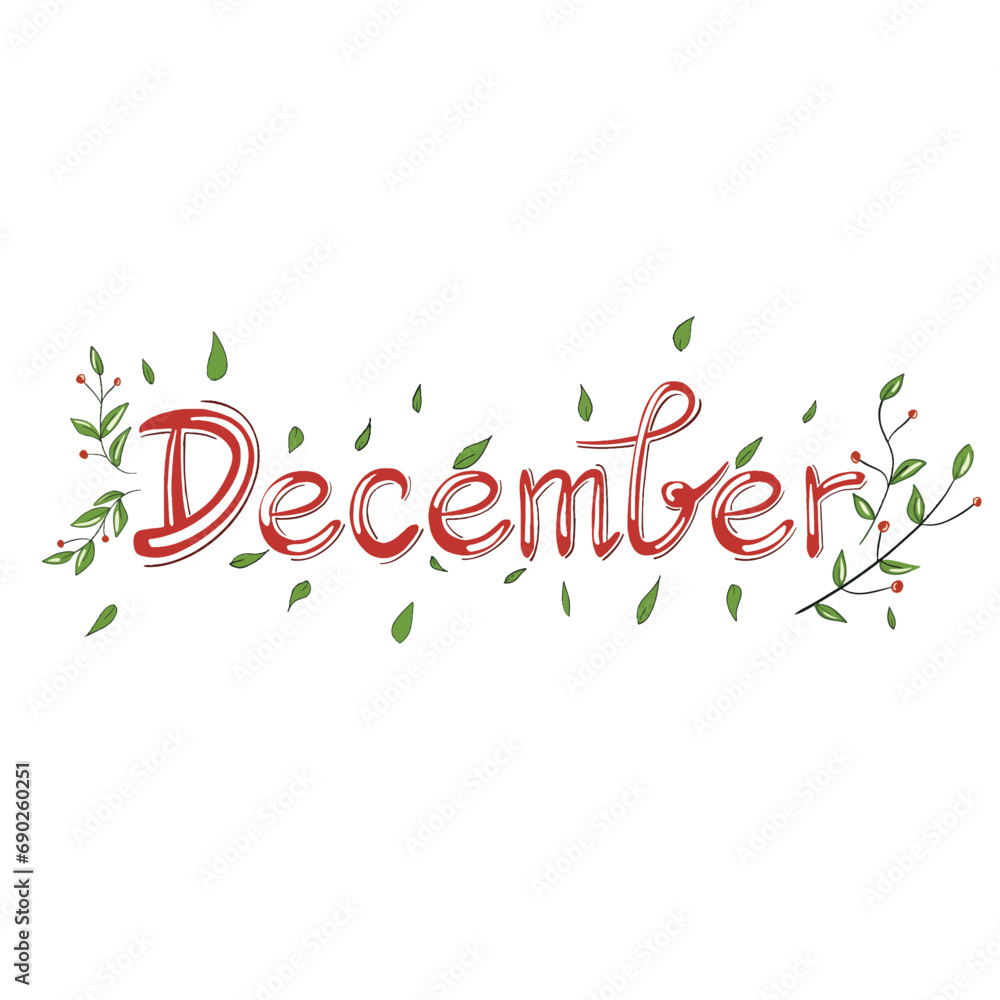 December art lettering illustration