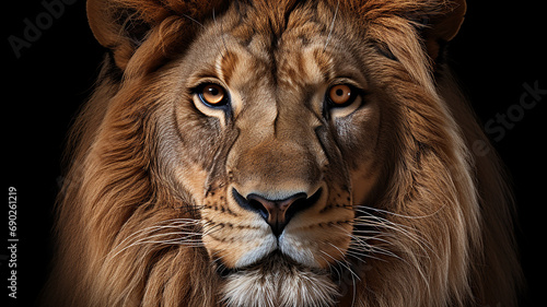 3d photo of a lion in the wild wallpaper made with generative AI © Urdu