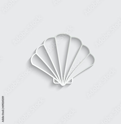 Shell vector icon Scallop logo sign