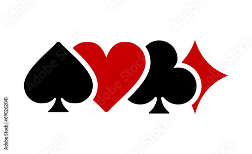 Playing Card Suits. Poker and Casino.