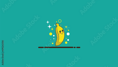 banana character design. vector illustration isolated on background.