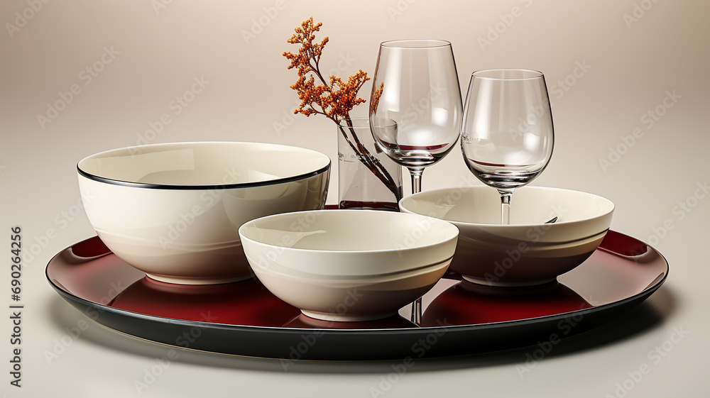 3d photo of a wine and flowers with diner sat wallpaper made with generative AI 3d photo of a wine and flowers with diner sat wallpaper made with generative AI