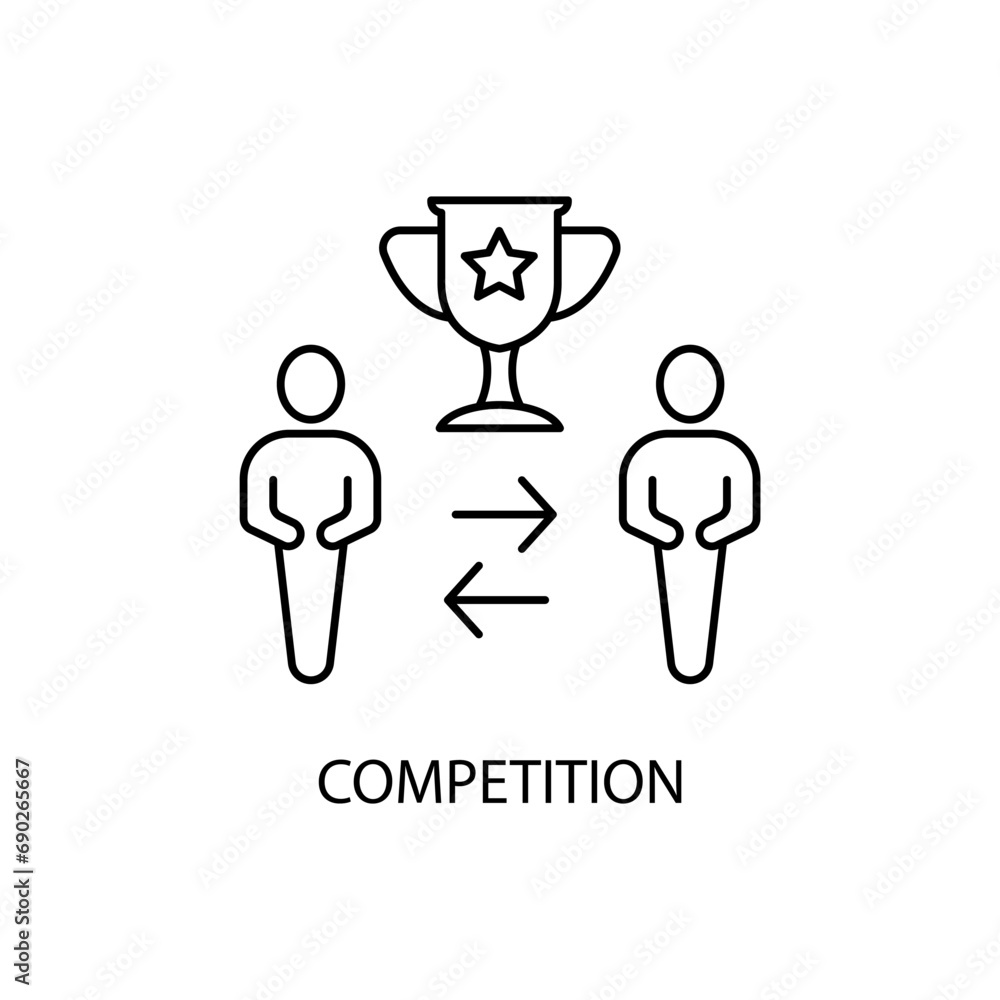 competition concept line icon. Simple element illustration. competition concept outline symbol design.