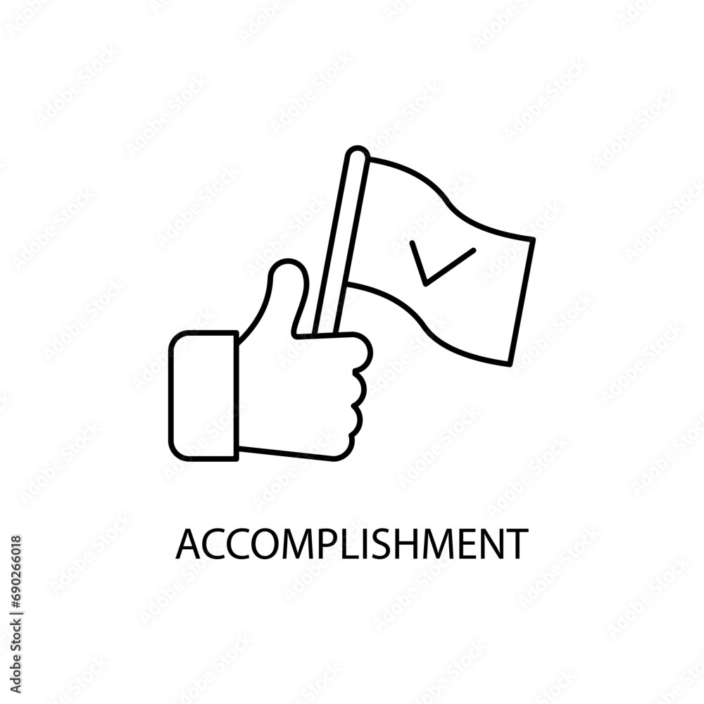 Accomplishment concept line icon. Simple element illustration. Accomplishment concept outline symbol design. Accomplishment concept line icon. Simple element illustration. Accomplishment concept outline symbol design.