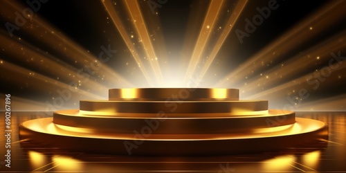 golden podium pocal podest for product presentation