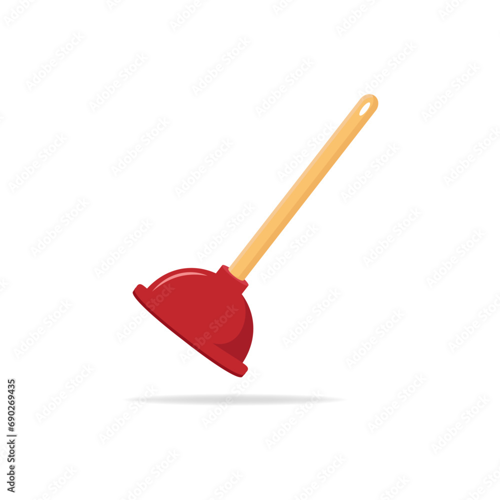 Plunger Sign Icon Illustration. Clean Tool Vector Symbol Emoticon