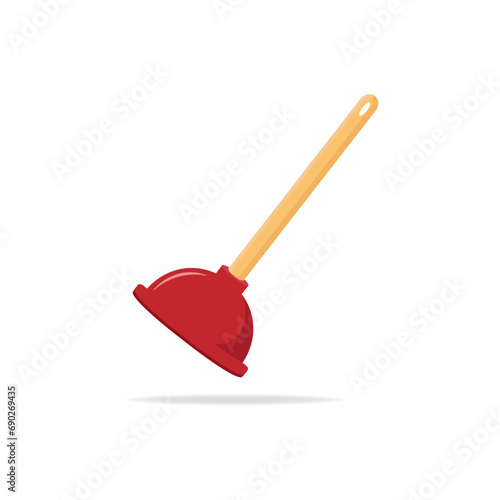 Obraz na płótnie Plunger Sign Icon Illustration. Clean Tool Vector Symbol Emoticon w salonie