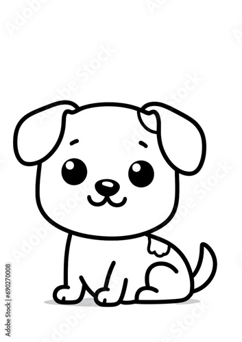 an illustration of dog animal that can be used for coloring page or coloring book