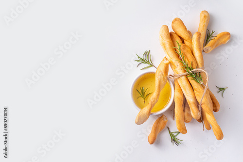Tableau sur toile Homemade grissini breadsticks