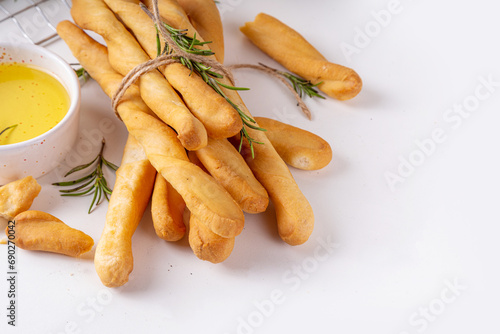 Tableau sur toile Homemade grissini breadsticks