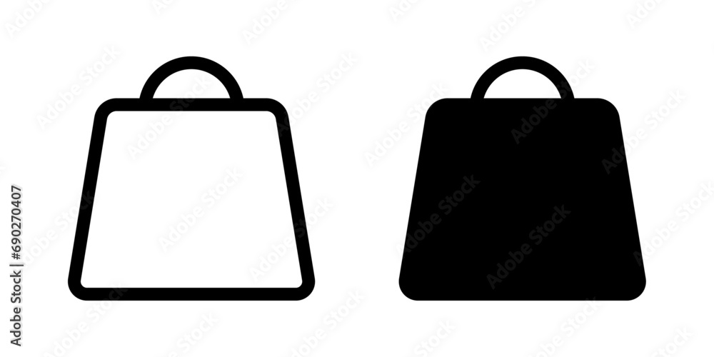 black and white shopping bag icon vector design - obrazy, fototapety, plakaty 