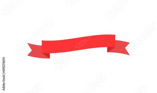 Red ribbons. Promotion flags collection. Vector flat labels