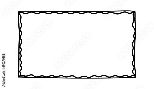 Doodle frames. Rectangle hand drawn borders. Squared ornament frame for sketchbook or bullet journal. Vector collection