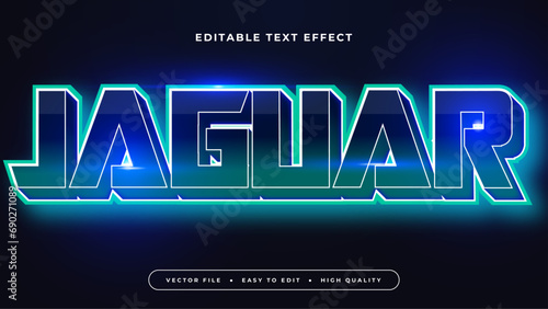 Blue and green jaguar 3d editable text effect - font style. Esport text effect