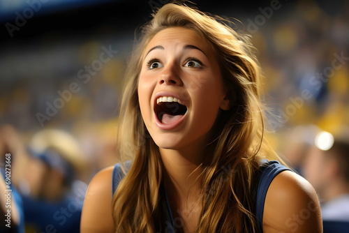 Instant emotional expressions during a victory.  Sport fans. Football, soccer, American football.    © Creator
