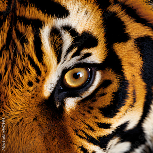 close up of tiger eye Ai generated photo 