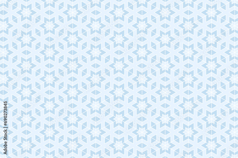 Geometric star shape seamless patern, winter abstract white wrapping paper design. Light frozen fabric pattern design. Lace style geometric triangle background. Geometric star shape seamless patern, winter abstract white wrapping paper design. Light frozen fabric pattern design. Lace style geometric triangle background.