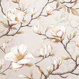 Golden magnolia branches on elegant pastel background. Wedding invitations, greeting cards, wallpaper, background, printing	
