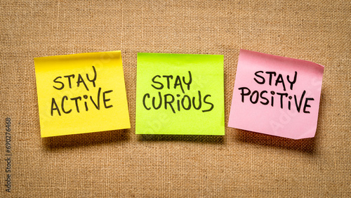 Фотография stay active, curious and positive - the keys to healthy aging, inspirational rem