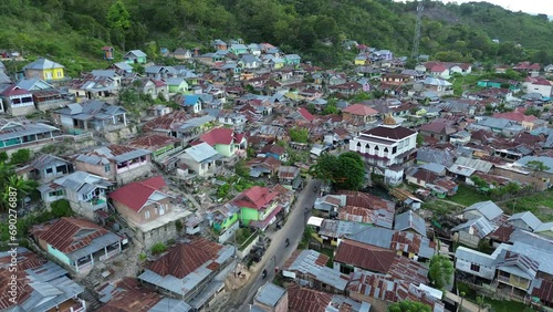aerial view of houses .aerial view of densely populated settlements	