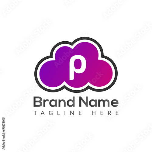 Abstract P letter modern initial lettermarks logo design 