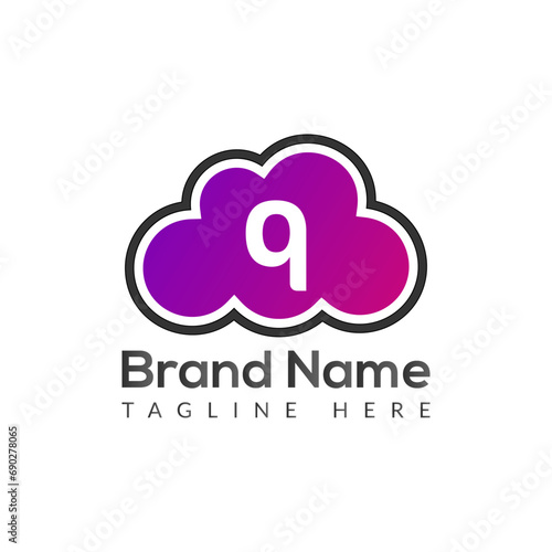 Abstract Q letter modern initial lettermarks logo design 