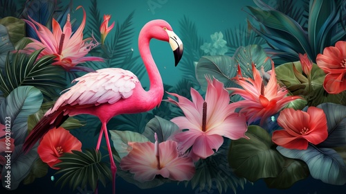 flamingo in the water © Muhammad