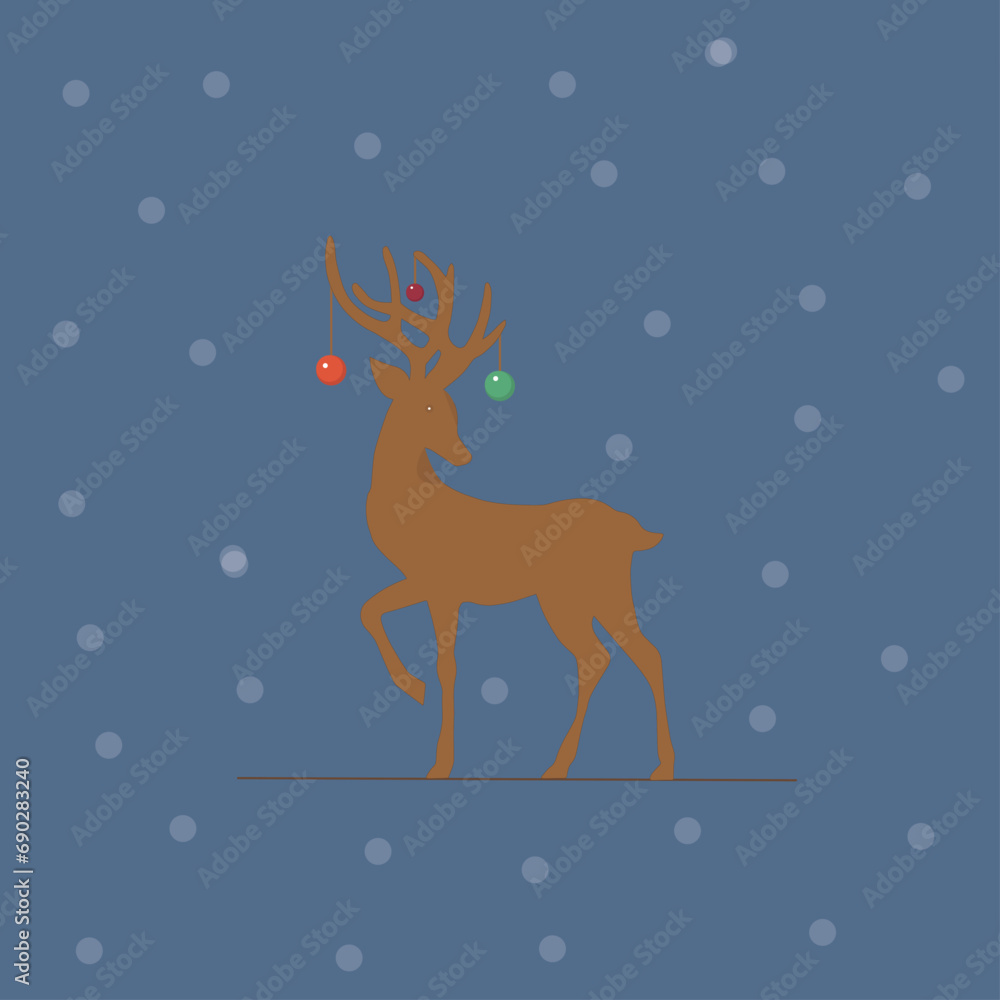 christmas deer in the snow background christmas deer in the snow background