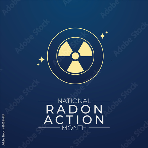 Flyers honoring National Radon Action Month or events connected to it can feature vector pictures regarding the month-long campaign. design of flyers, celebratory materials.