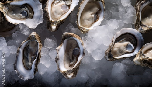 Group of Oysters on Ice