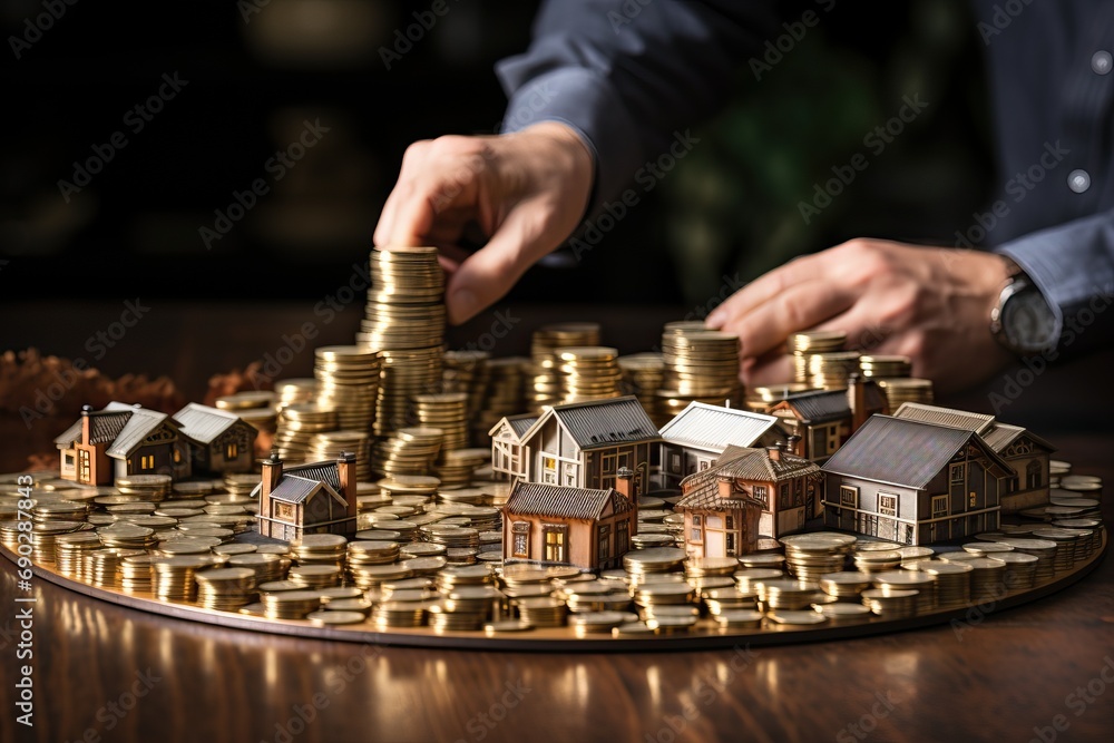 A plan of a small town in miniatures. A plan of a small town in miniatures.