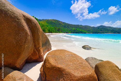 The Beach Anse Lazio, Praslin - Seychelles Island, Indian Ocean, Africa photo