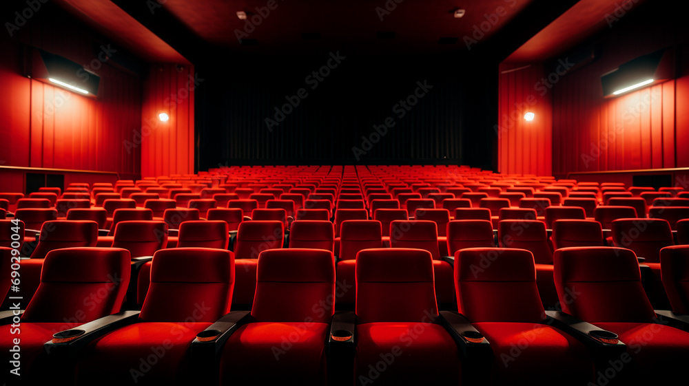 Fototapeta premium empty red cinema seats
