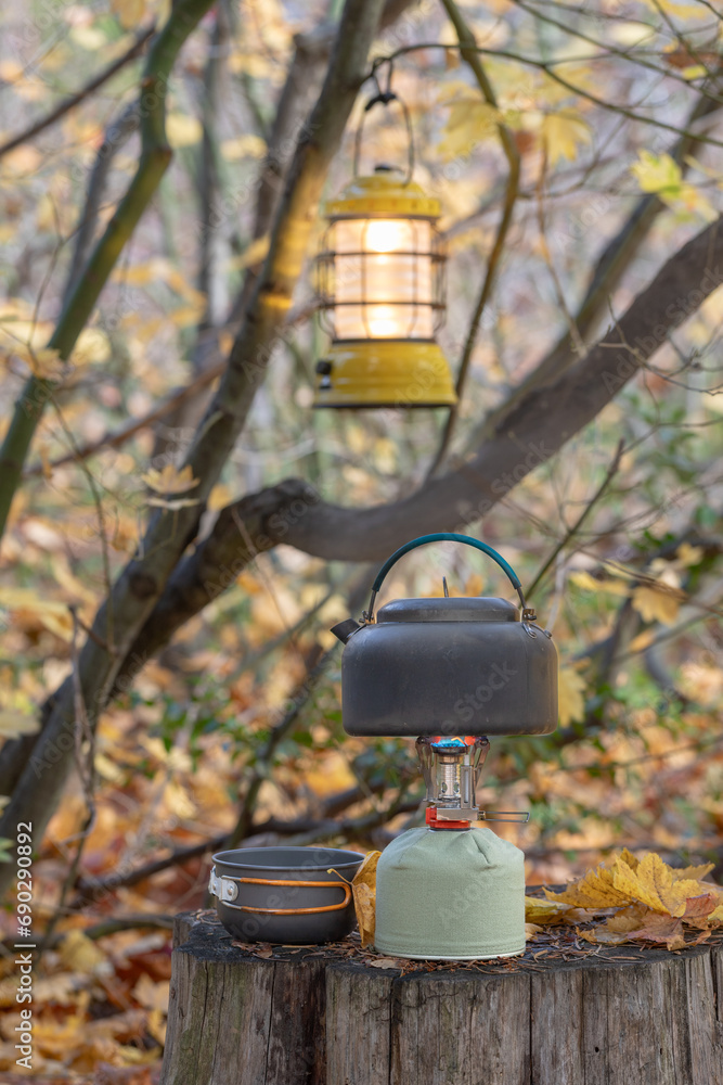 Tea Kettle Lantern and cup
